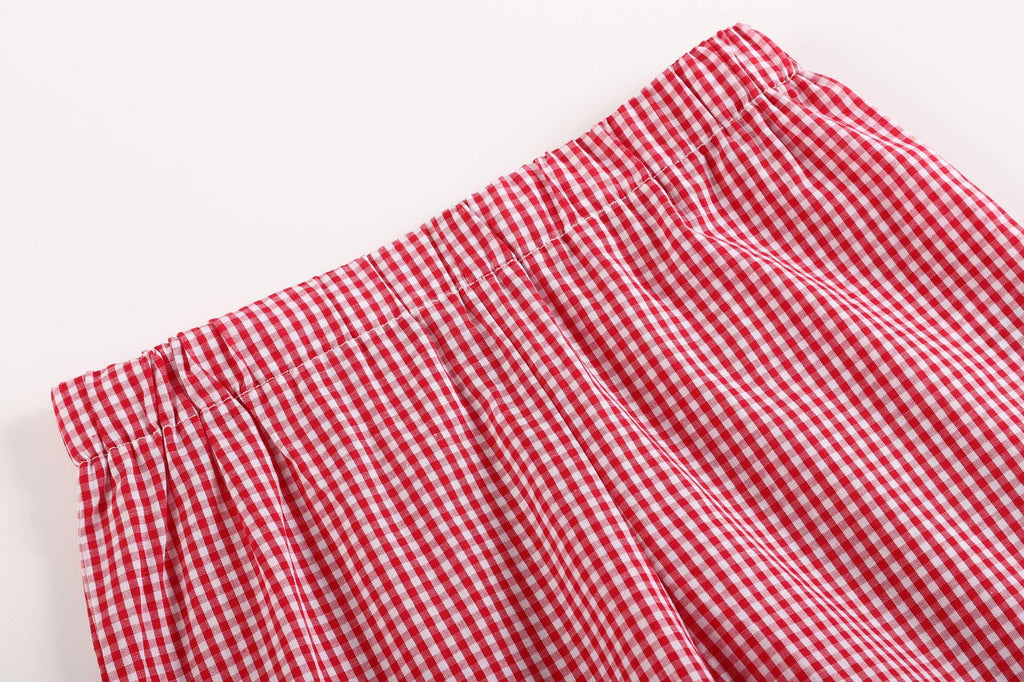Blue Crab Shirt and Red Gingham Shorts Set: 4T