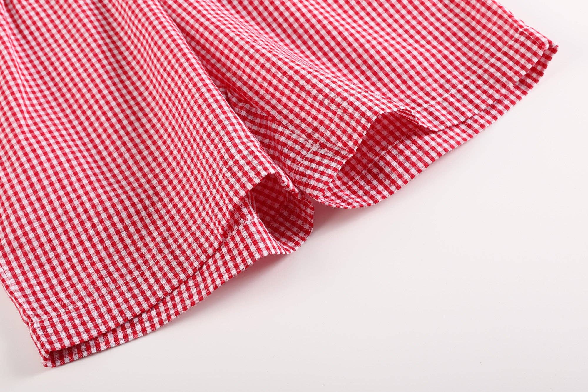 Blue Crab Shirt and Red Gingham Shorts Set: 4T