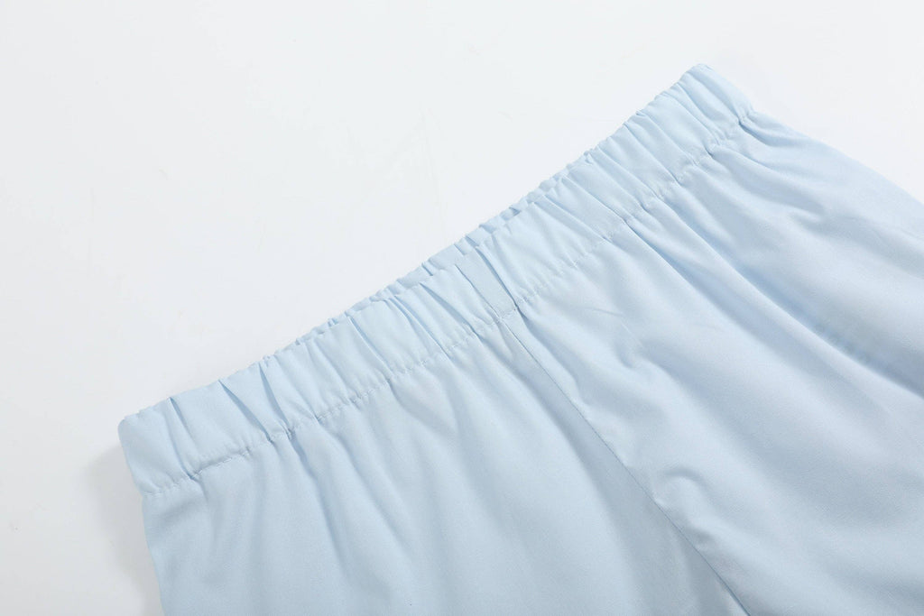 Light Blue USA Flag Smocked T-Shirt and Shorts Set: 5Y