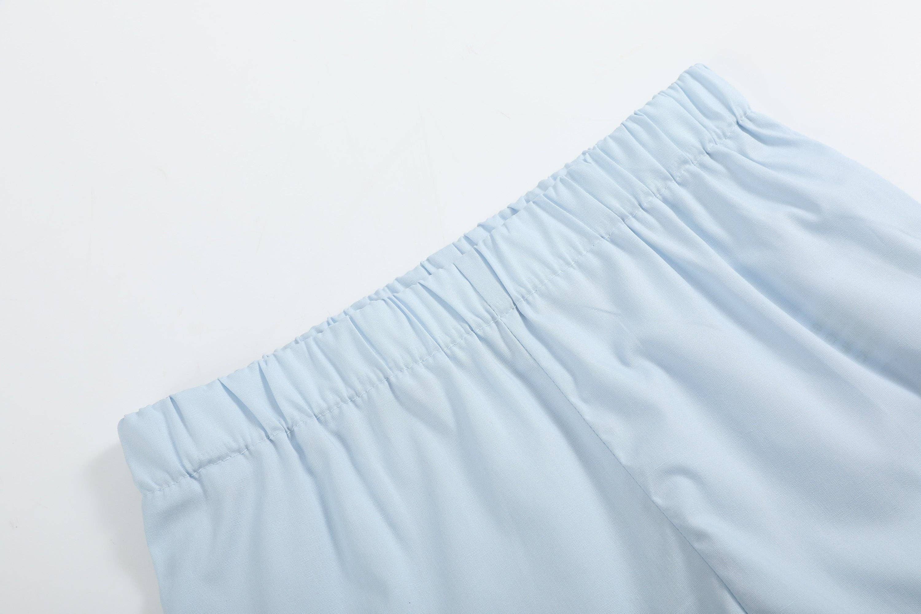 Light Blue USA Flag Smocked T-Shirt and Shorts Set: 5Y