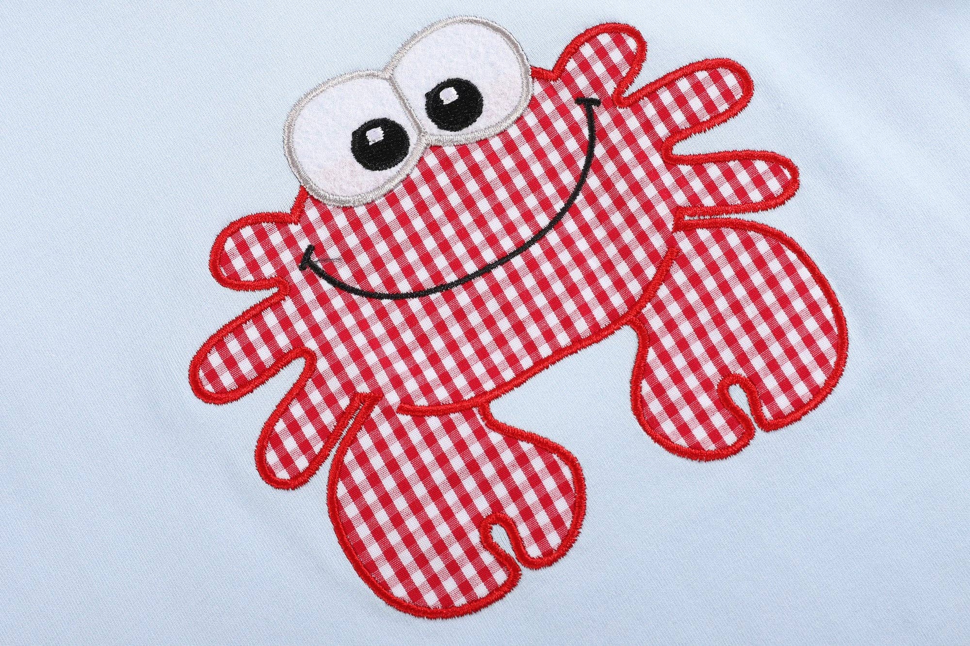 Blue Crab Shirt and Red Gingham Shorts Set: 4T