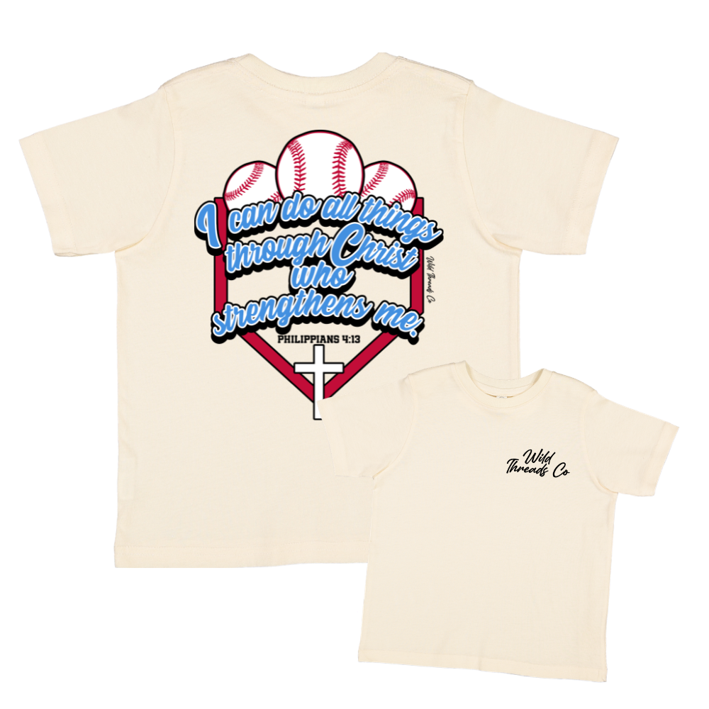 Strengthens Me - Baseball Tee: Natural