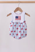 6 months blue flag embroidery bubble