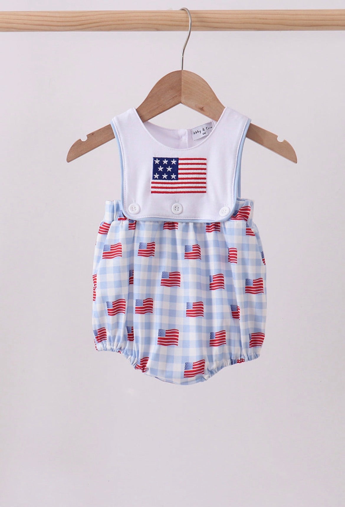 6 months blue flag embroidery bubble