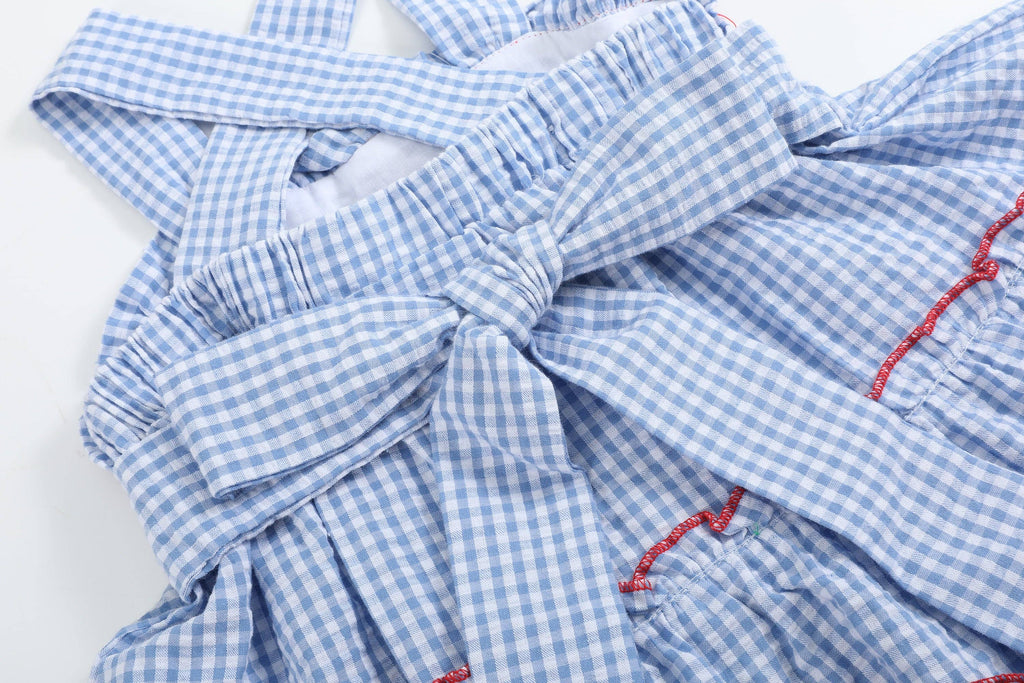 Blue Gingham Crawfish Layered Sundress: 18-24M