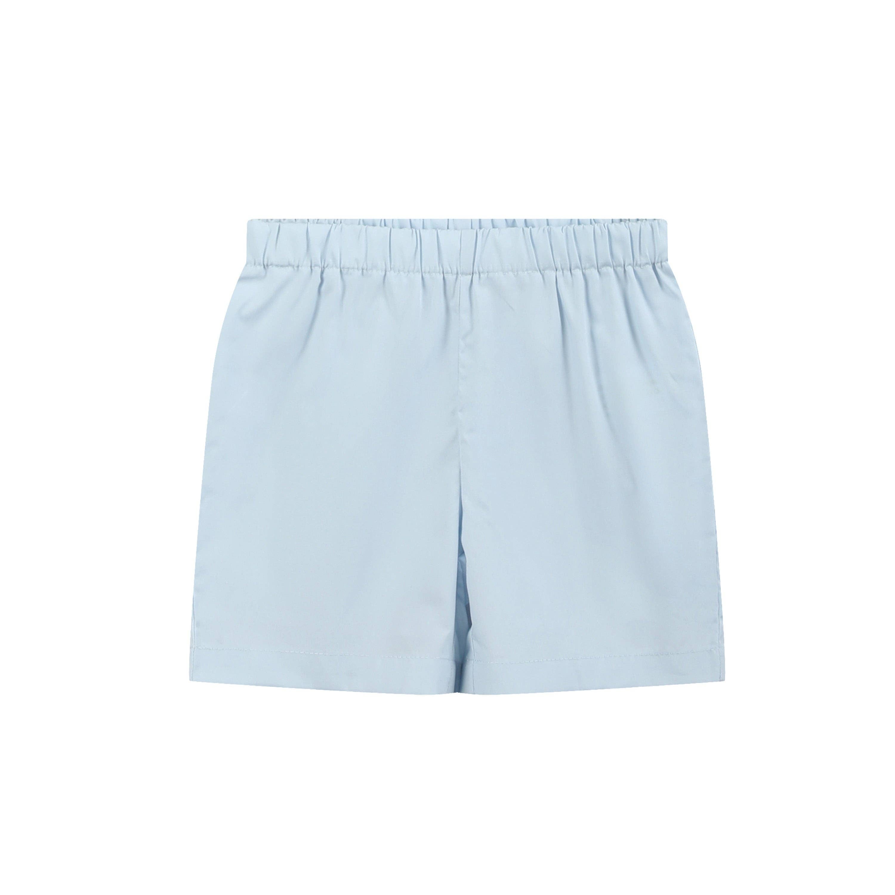 Light Blue USA Flag Smocked T-Shirt and Shorts Set: 5Y