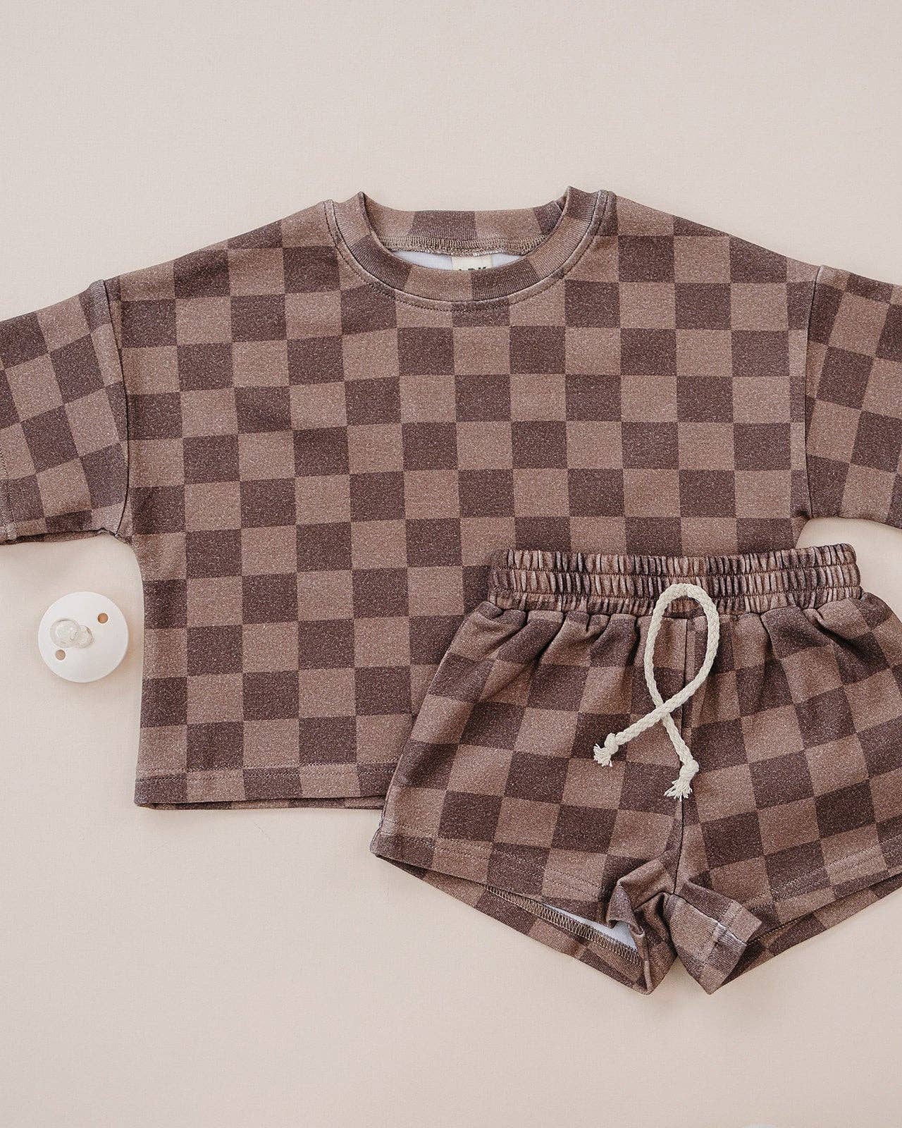 Shorts Set | Espresso Checkered
